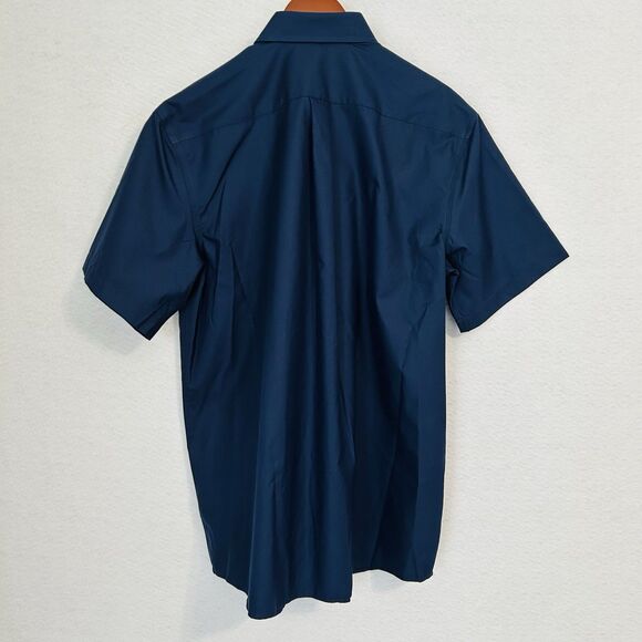 Roundtree & York Button Up Shirt Men L Tall Navy Travel Smart Office Classic NWT - Picture 13 of 13